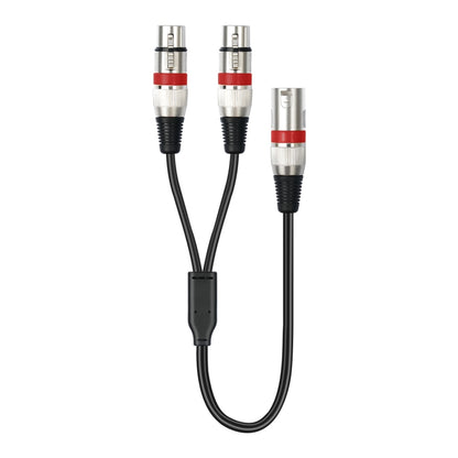 2055YMFF-05 XLR 3pin Male to Dual Female Audio Cable, Length: 50cm(Black+Yellow) - Microphone Audio Cable & Connector by buy2fix | Online Shopping UK | buy2fix