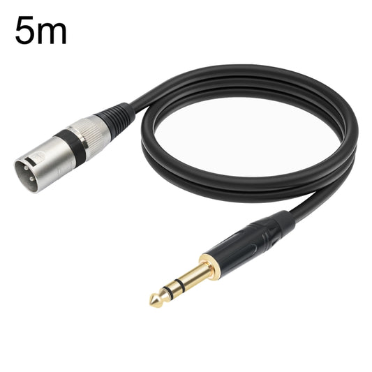 TC145BK55 6.35mm 1/4 TRS Male to XLR 3pin Male Microphone Cable, Length:5m(Black) - Microphone Audio Cable & Connector by buy2fix | Online Shopping UK | buy2fix