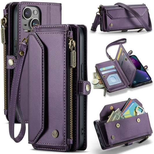 For iPhone 13 mini CaseMe C36 Card Slots Zipper Wallet RFID Anti-theft Leather Phone Case(Purple) - iPhone 13 mini Cases by CaseMe | Online Shopping UK | buy2fix