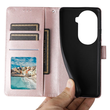 For OPPO Reno11 Pro 5G Global Multifunctional Horizontal Flip Leather Phone Case with Three Card Slot(Rose Gold) - Reno11 Pro Cases by buy2fix | Online Shopping UK | buy2fix