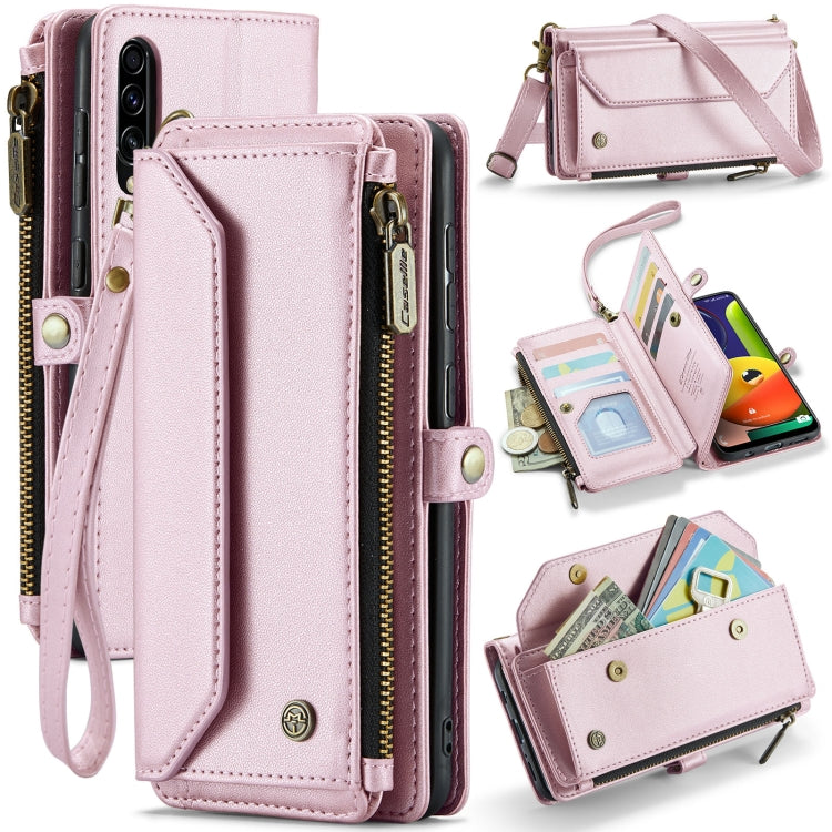 For Samsung Galaxy A30s / A50s / A50 CaseMe C36 Card Slots Zipper Wallet RFID Anti-theft Leather Phone Case(Pink) - Galaxy Phone Cases by CaseMe | Online Shopping UK | buy2fix