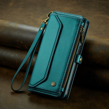 For Samsung Galaxy A32 5G CaseMe C36 Card Slots Zipper Wallet RFID Anti-theft Leather Phone Case(Blue-green) - Galaxy Phone Cases by CaseMe | Online Shopping UK | buy2fix