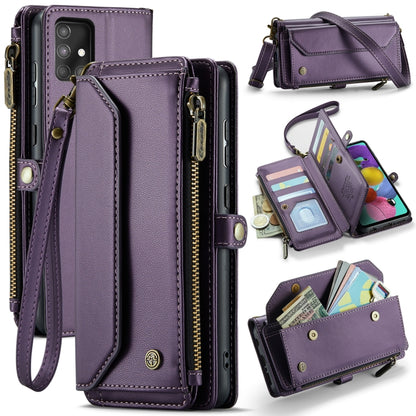 For Samsung Galaxy A51 4G CaseMe C36 Card Slots Zipper Wallet RFID Anti-theft Leather Phone Case(Purple) - Galaxy Phone Cases by CaseMe | Online Shopping UK | buy2fix