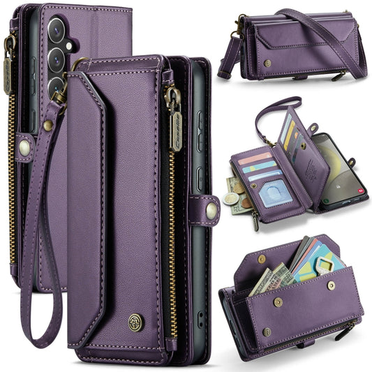 For Samsung Galaxy S24 5G CaseMe C36 Card Slots Zipper Wallet RFID Anti-theft Leather Phone Case(Purple) - Galaxy S24 5G Cases by CaseMe | Online Shopping UK | buy2fix