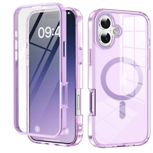 For iPhone 16 Colorful MagSafe Magnetic PC Hybrid TPU Phone Case(Light Purple) - iPhone 16 Cases by buy2fix | Online Shopping UK | buy2fix