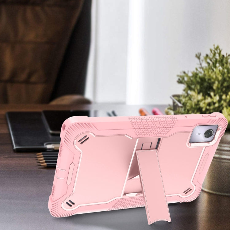 For Lenovo Tab M11 / Xiaoxin Pad 11 2024 Shockproof Silicone Hybrid PC Tablet Case with Holder(Rose Gold) - Lenovo by buy2fix | Online Shopping UK | buy2fix