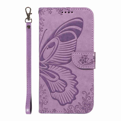 For Sony Xperia 10 VI 2024 Swallowtail Butterfly Embossed Leather Phone Case(Purple) - Sony Cases by buy2fix | Online Shopping UK | buy2fix