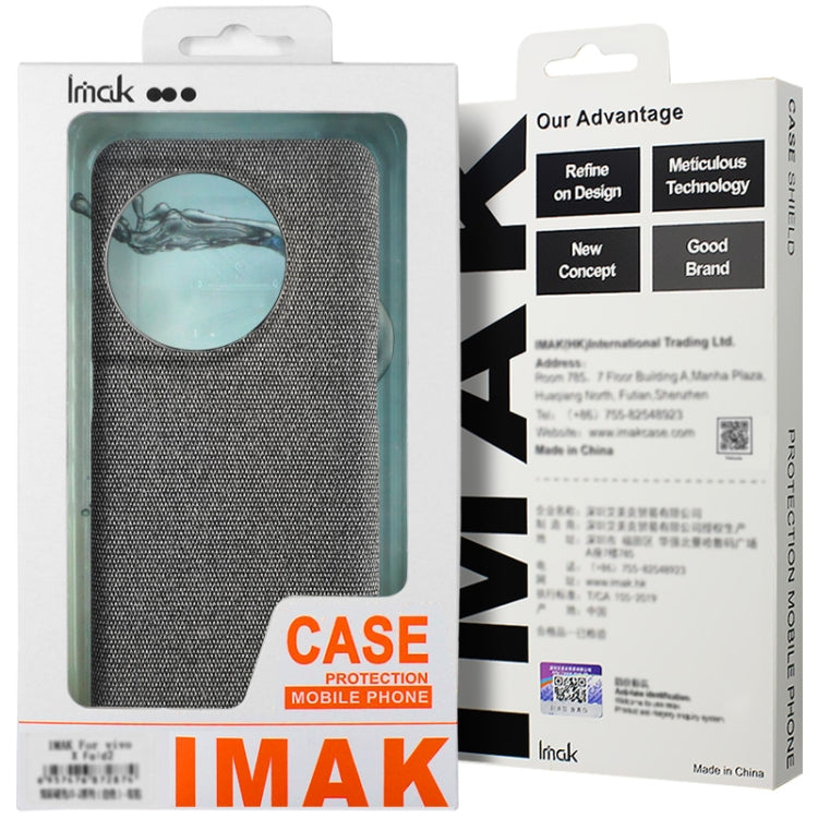 For OPPO K12 5G imak Ruiyi Series Cloth Texture PU + PC Phone Case(Dark Grey) - OPPO Cases by imak | Online Shopping UK | buy2fix