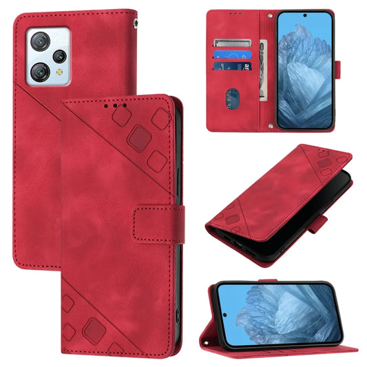 For Blackview A53 Skin Feel Embossed Leather Phone Case(Red) - More Brand by buy2fix | Online Shopping UK | buy2fix