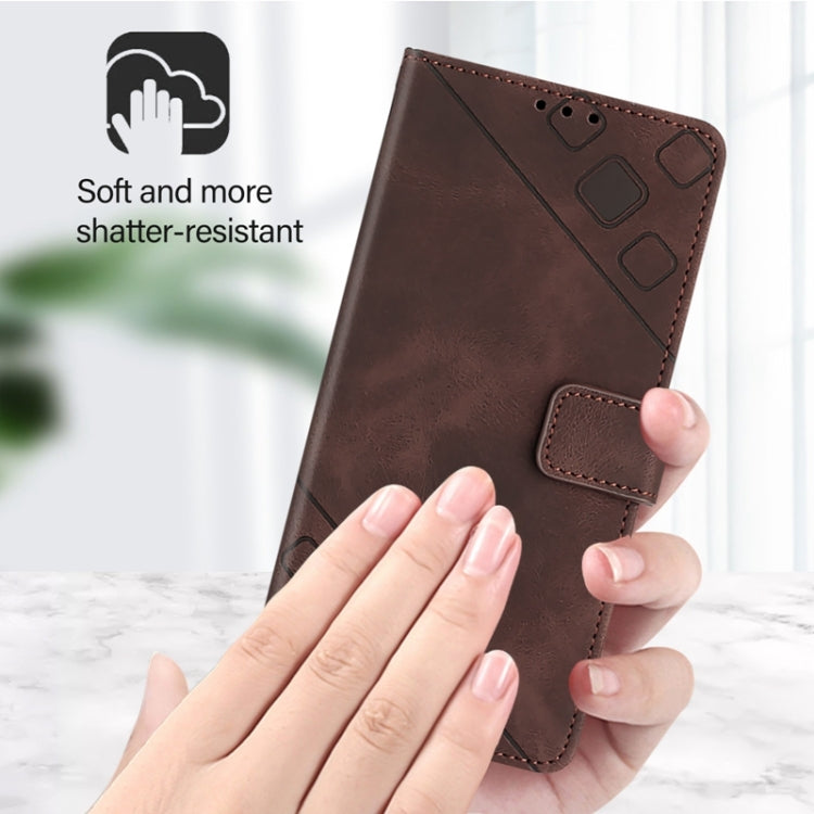 For Blackview Shark 8 Skin Feel Embossed Leather Phone Case(Brown) - More Brand by buy2fix | Online Shopping UK | buy2fix