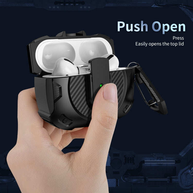 For AirPods 2 / 1 Lock Shockproof Bluetooth Earphone Protective Case(Black White) - For AirPods 1/2 by buy2fix | Online Shopping UK | buy2fix