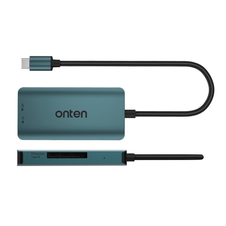 Onten C11 3 in 1 USB-C / Type-C to CFepress Type-B & SD & TF Card Reader(Pine Green) - Card Reader by Onten | Online Shopping UK | buy2fix