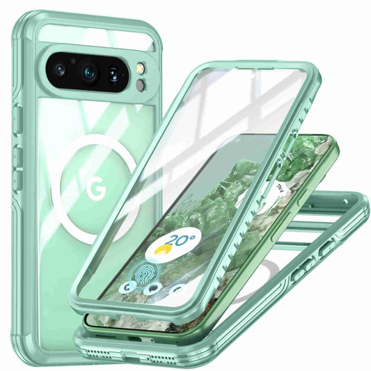 For Google Pixel 9 Pro XL RedPepper Transparent IP65 Life Waterproof Phone Case(Green) - Google Cases by RedPepper | Online Shopping UK | buy2fix