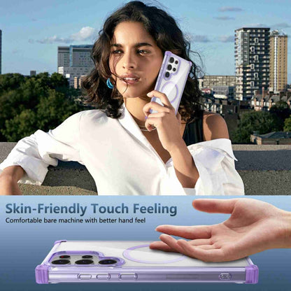 For Samsung Galaxy S22+ 5G Transparent MagSafe Magnetic Phone Case(Purple) - Galaxy S22+ 5G Cases by buy2fix | Online Shopping UK | buy2fix