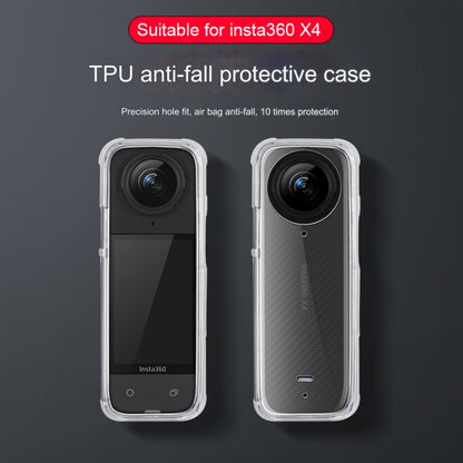 For Insta360 X4 Clear 1.5mm Soft TPU Protective Case With Hand Strap(Transperant) - Case & Bags by buy2fix | Online Shopping UK | buy2fix