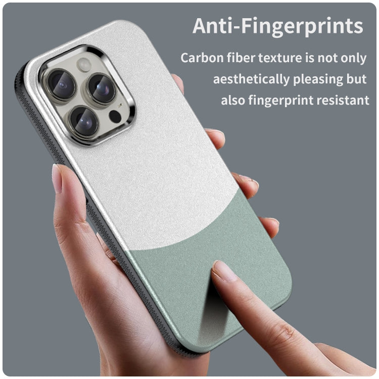 For iPhone 16 Pro Leather Texture MagSafe Magnetic TPU + PC Phone Case(Cyan) - iPhone 16 Pro Cases by buy2fix | Online Shopping UK | buy2fix