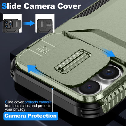 For iPhone 16 Pro Max Sliding Camshield Phone Case(Alpine Green) - iPhone 16 Pro Max Cases by buy2fix | Online Shopping UK | buy2fix