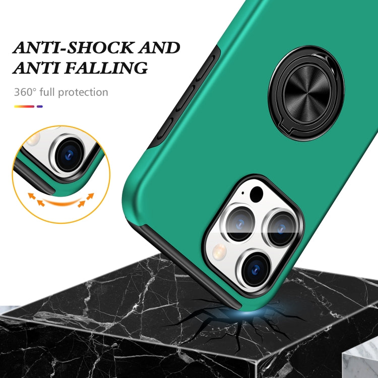 For iPhone 16 Magnetic Ring Holder Phone Case(Dark Green) - iPhone 16 Cases by buy2fix | Online Shopping UK | buy2fix