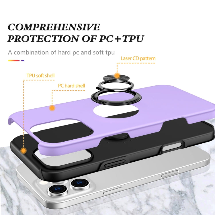 For iPhone 16 Pro Magnetic Ring Holder Phone Case(Purple) - iPhone 16 Pro Cases by buy2fix | Online Shopping UK | buy2fix