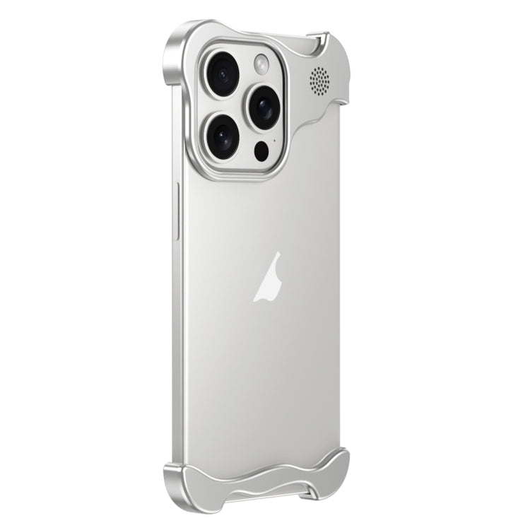 For iPhone 16 Pro Max Aromatherapy Alloy Frameless Phone Case(Silver) - iPhone 16 Pro Max Cases by buy2fix | Online Shopping UK | buy2fix