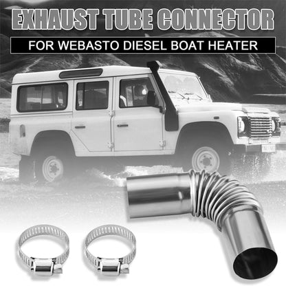 Car Parking Heater 13cm Elbow Stainless Steel Threaded Exhaust Tube Connector(Silver) - Engine Fittings by buy2fix | Online Shopping UK | buy2fix
