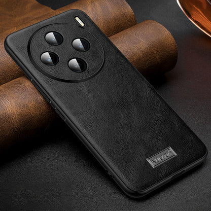 For vivo X100 SULADA Shockproof TPU + Handmade Leather Phone Case(Black) - vivo Cases by SULADA | Online Shopping UK | buy2fix