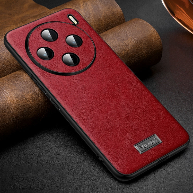 For vivo X100 SULADA Shockproof TPU + Handmade Leather Phone Case(Red) - vivo Cases by SULADA | Online Shopping UK | buy2fix