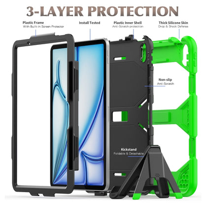 For iPad Air 11 2024 Colorful Silicone Heavy Duty Hybrid PC Tablet Case(Green) - iPad Air 11 2024 Cases by buy2fix | Online Shopping UK | buy2fix