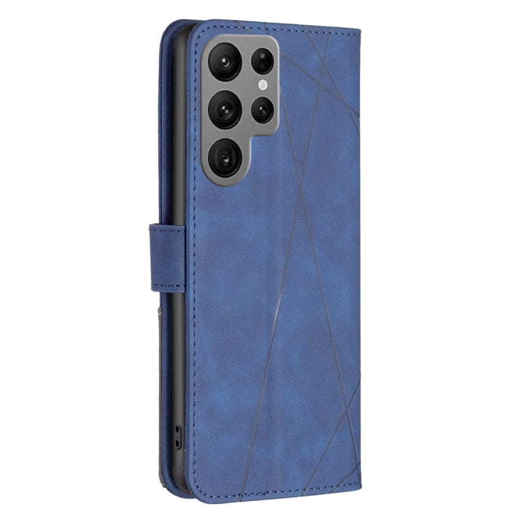 For Samsung Galaxy S25 Ultra 5G Magnetic Buckle Rhombus Texture Leather Phone Case(Blue) - Galaxy S25 Ultra 5G Cases by buy2fix | Online Shopping UK | buy2fix