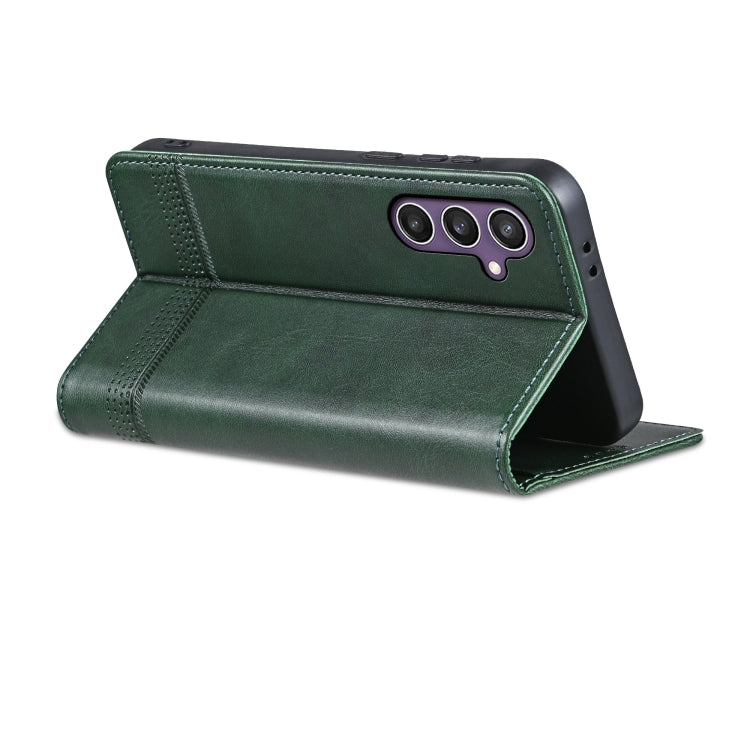 For Samsung Galaxy S24 FE 5G AZNS Magnetic Calf Texture Flip Leather Phone Case(Dark Green) - Galaxy S24 FE 5G Cases by AZNS | Online Shopping UK | buy2fix