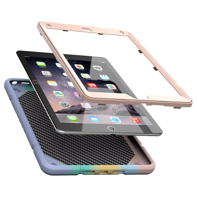 For iPad 9.7 2018 / Air / Air 2 Armor Holder Silicone Hybrid PC Tablet Case(Gradient Color Gold) - iPad 9.7 (2018) & (2017) Cases by buy2fix | Online Shopping UK | buy2fix