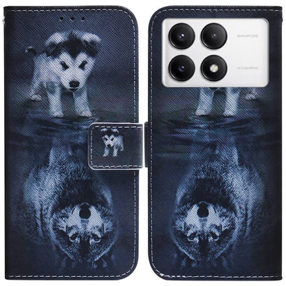 For Xiaomi Redmi K70 Pro / K70 Coloured Drawing Flip Leather Phone Case(Wolf and Dog) - K70 Cases by buy2fix | Online Shopping UK | buy2fix