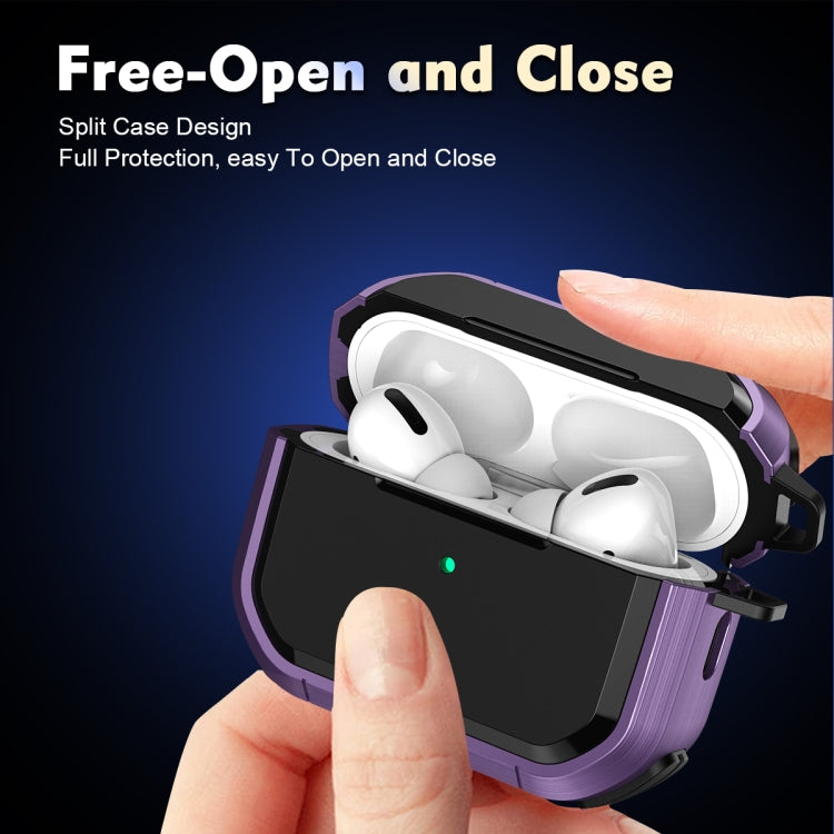 For AirPods Pro / Pro 2 Armor TPU + PC Earbuds Box Protective Case with Metal Buckle(Red) - For AirPods Pro 2 by buy2fix | Online Shopping UK | buy2fix