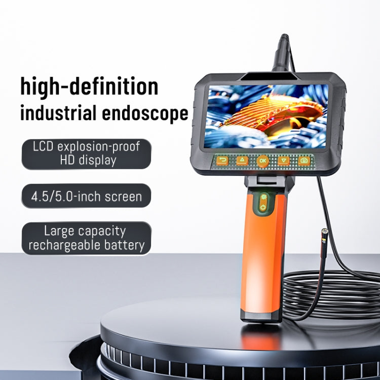 T27 5 inch IPS Color Screen 5.5mm Single Camera Handheld Hard Cable HD Industrial Endoscope, Length:1m(Orange Black) -  by buy2fix | Online Shopping UK | buy2fix