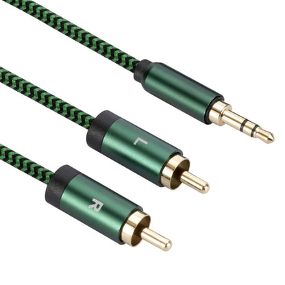 3.5mm Male to 2 RCA Male Audio Cable Amplifier Connector, Length:0.5m(Green) - RCA Cable by buy2fix | Online Shopping UK | buy2fix