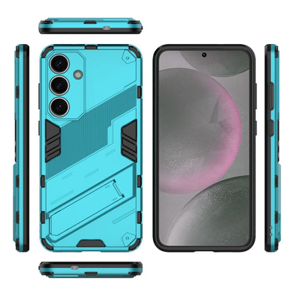 For Samsung Galaxy S25+ 5G Punk Armor 2 in 1 PC + TPU Shockproof Phone Case with Invisible Holder(Blue) - Galaxy S25+ 5G Cases by buy2fix | Online Shopping UK | buy2fix