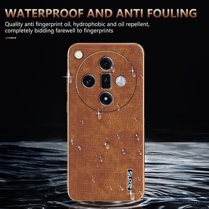 For OPPO Find X7 Ultra AZNS Electroplated Frame Crocodile Texture Full Coverage Phone Case(Blue) - OPPO Cases by AZNS | Online Shopping UK | buy2fix