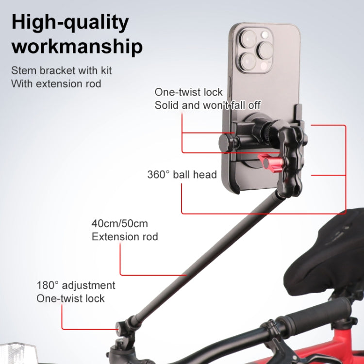 Bicycle Handlebar Holder Pea Clip Phone Clamp 40cm Rod Set - Bicycle Handlebar Mount by buy2fix | Online Shopping UK | buy2fix