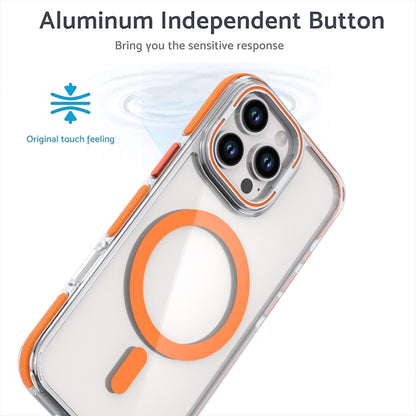 For iPhone 15 Plus Dual-Color Clear Acrylic Hybrid TPU Lens Flip Holder MagSafe Phone Case(Grey) - iPhone 15 Plus Cases by buy2fix | Online Shopping UK | buy2fix