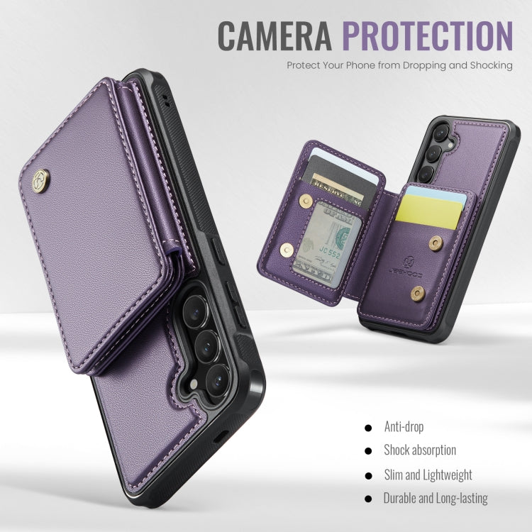 For Samsung Galaxy S24+ 5G JEEHOOD J05 Business Magnetic Style RFID Leather Phone Case(Purple) - Galaxy S24+ 5G Cases by JEEHOOD | Online Shopping UK | buy2fix