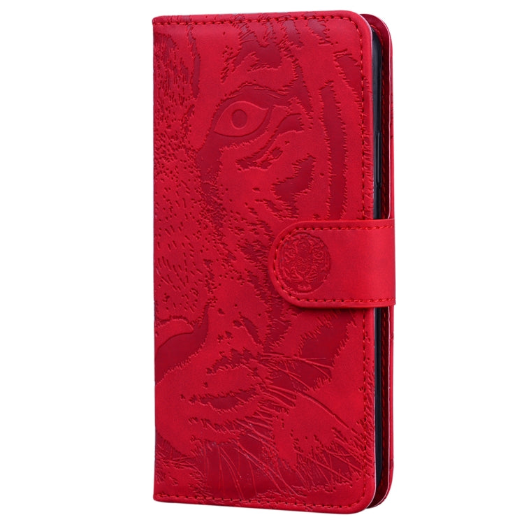 For Redmi K70 / K70 Pro Tiger Embossing Pattern Flip Leather Phone Case(Red) - K70 Cases by buy2fix | Online Shopping UK | buy2fix