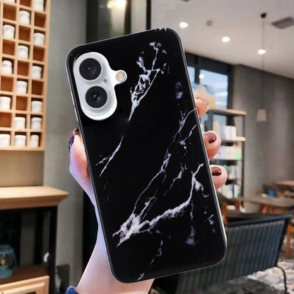 For iPhone 16 Plus IMD Marble TPU Phone Case(Black) - iPhone 16 Plus Cases by buy2fix | Online Shopping UK | buy2fix