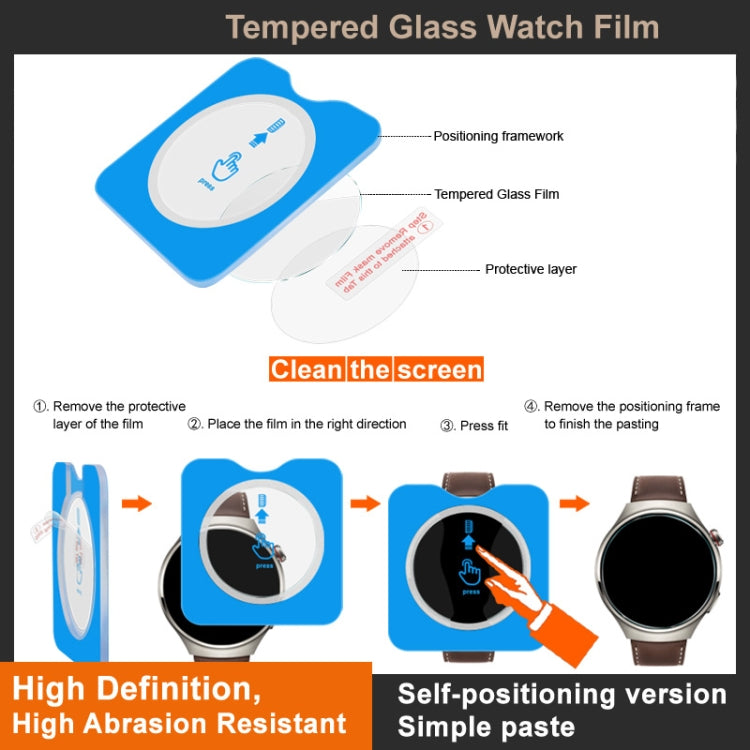 For Huawei Watch GT 3 Pro 43mm imak Tempered Glass Watch Film, Self-positioning Version - Screen Protector by imak | Online Shopping UK | buy2fix