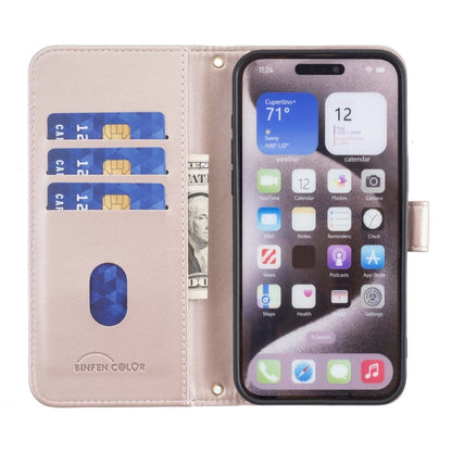 For iPhone 16 Pro Max Square Texture Leather Phone Case(Rose Gold) - iPhone 16 Pro Max Cases by buy2fix | Online Shopping UK | buy2fix