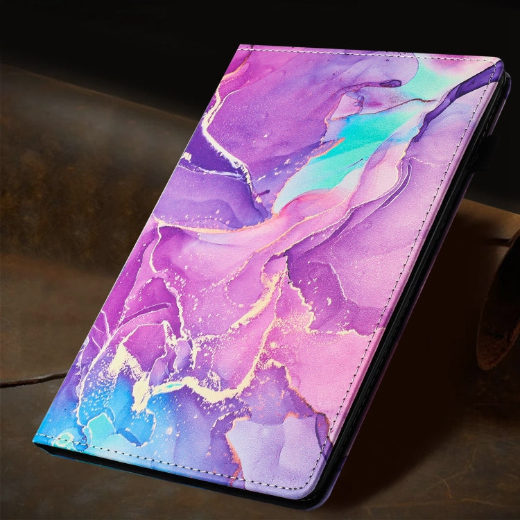 For iPad Pro 11 2024 Marble Litchi Leather Smart Tablet Case(Purple) - iPad Pro 11 2024 Cases by buy2fix | Online Shopping UK | buy2fix