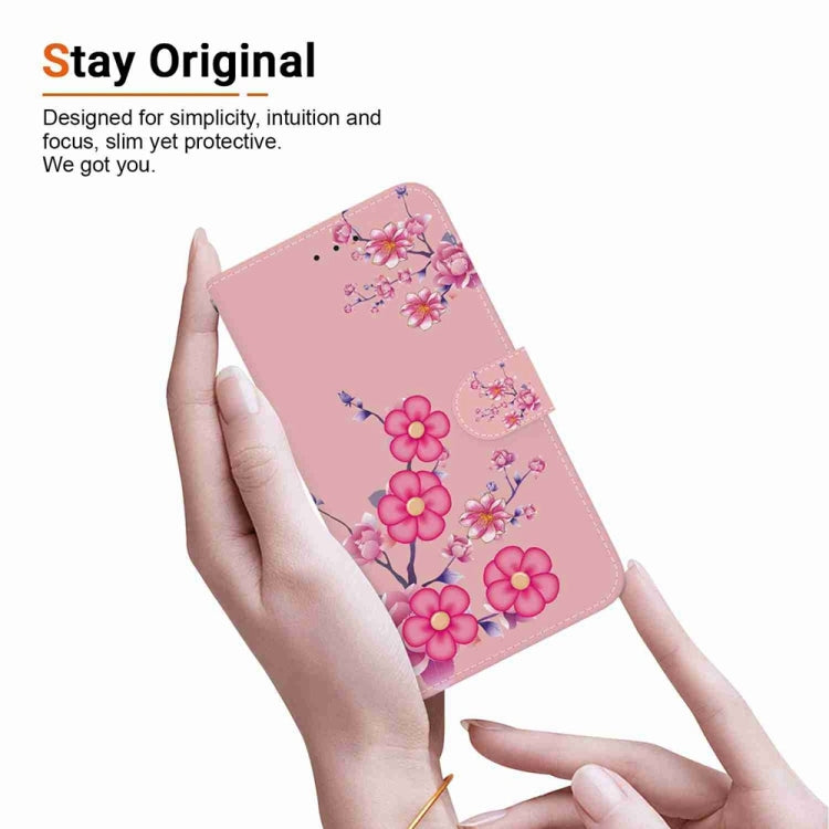 For Samsung Galaxy S25 5G Crystal Texture Colored Drawing Leather Phone Case(Cherry Blossoms) - Galaxy S25 5G Cases by buy2fix | Online Shopping UK | buy2fix