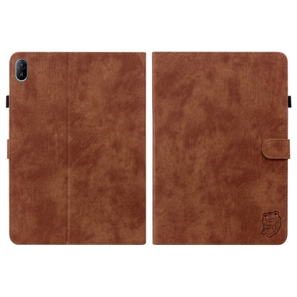 For Huawei MatePad SE 11 2024 Tiger Pattern Flip Leather Tablet Case(Brown) - Huawei by buy2fix | Online Shopping UK | buy2fix