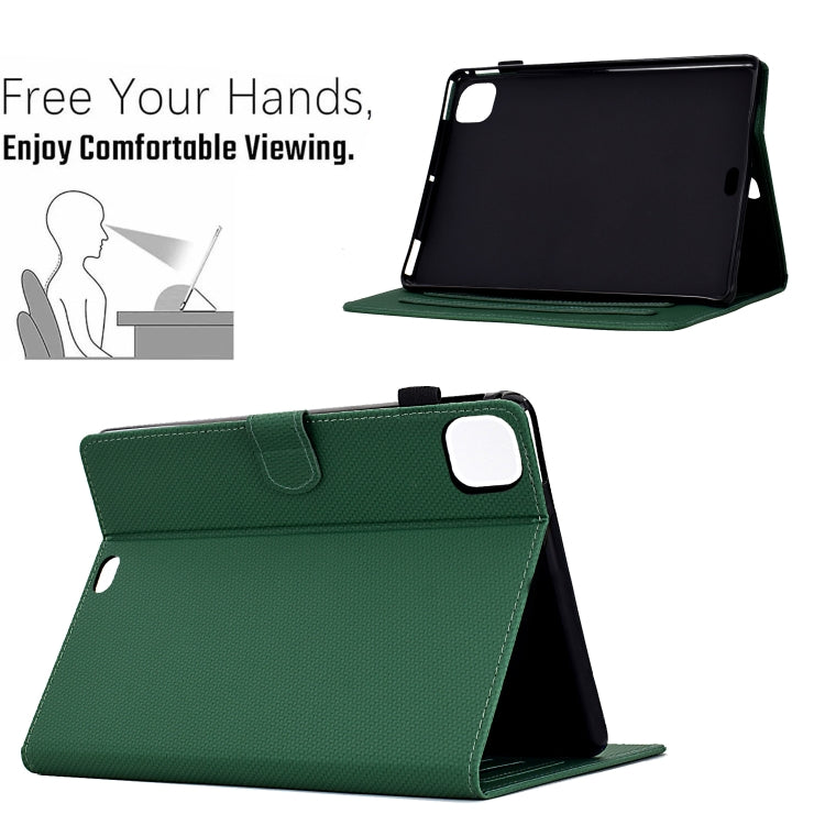 For iPad Air 11 2024 Solid Color Fiber Texture Smart Tablet Leather Case(Green) - iPad Air 11 2024 Cases by buy2fix | Online Shopping UK | buy2fix