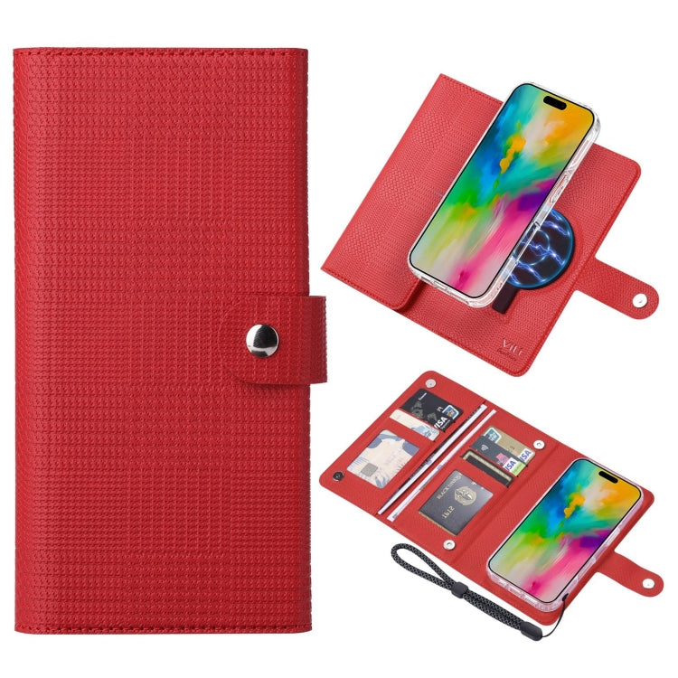 For iPhone 16 Plus ViLi GHA-C Series RFID MagSafe Magnetic Flip Leather Phone Case(Red) - iPhone 16 Plus Cases by ViLi | Online Shopping UK | buy2fix