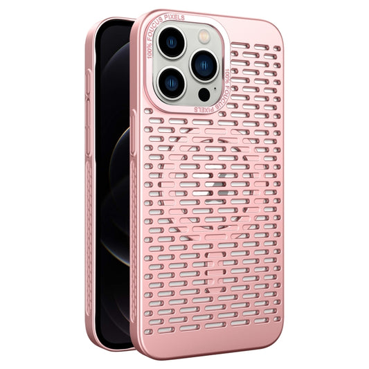 For iPhone 12 Pro Hollow Cooling MagSafe Phone Case(Rose Gold) - iPhone 12 / 12 Pro Cases by buy2fix | Online Shopping UK | buy2fix